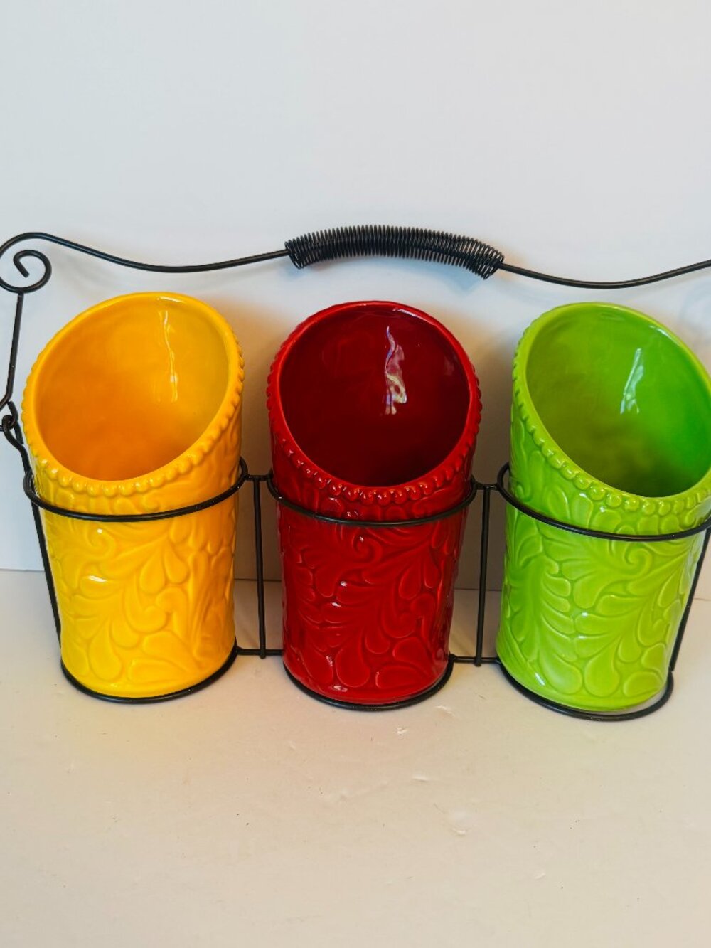 Ienjoyware Kitchen Tool Crock 3 Ceramic Utensil Holder Caddy